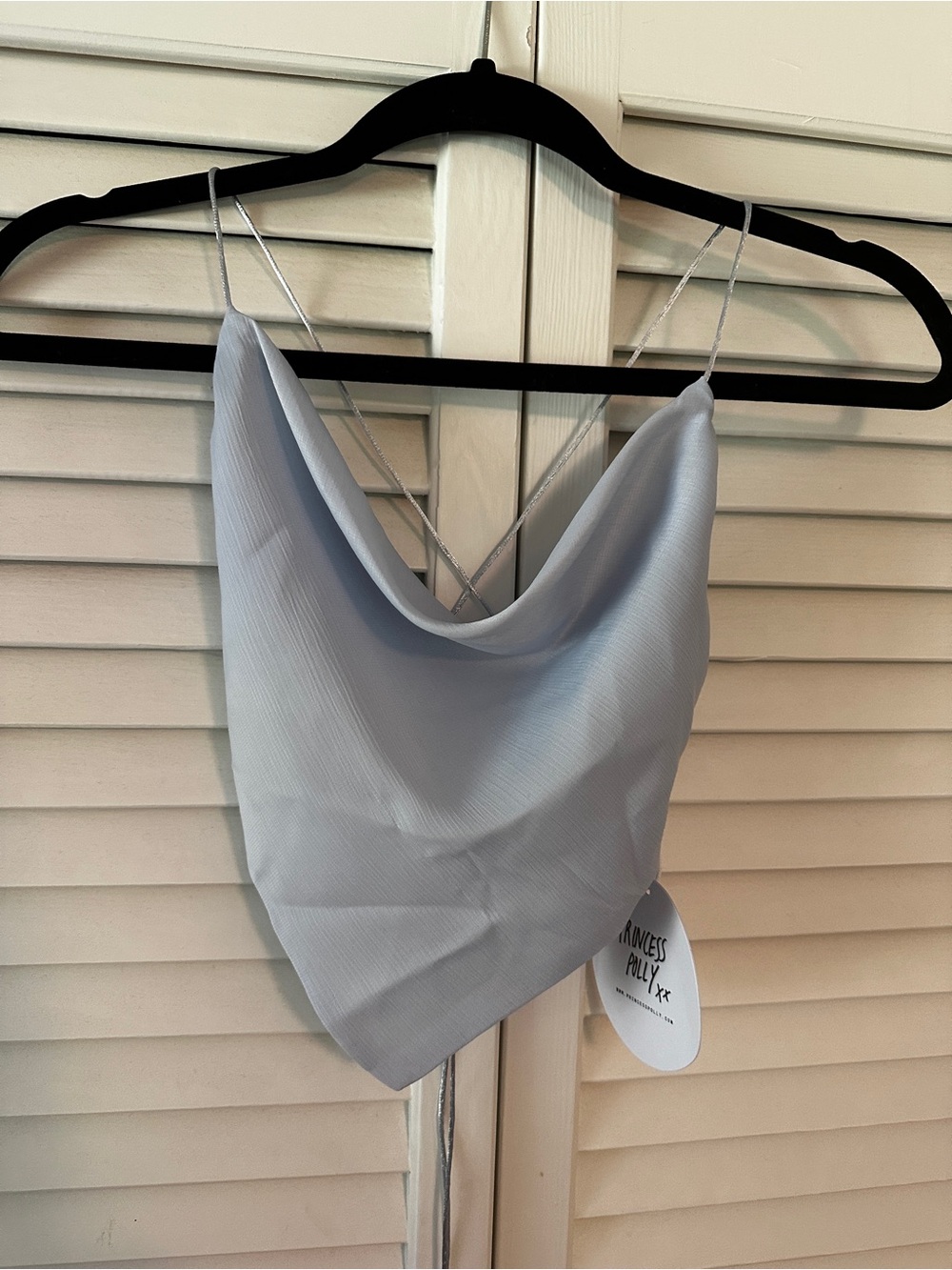 Princess Polly Light Blue Satin Cowl Camisole